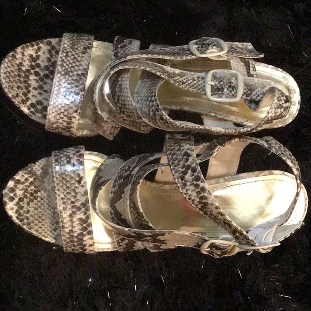 Snakeskin strappy heels